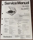 Technics SL-D202/D202(K) Turntable Service Manual - Original