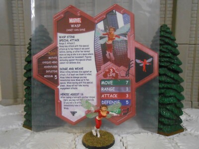 Heroscape Custom Wasp M5 Double Sided Card & Figure w/ Sleeve Marvel Avengers