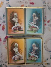 Vintage Congress 606 Gold & Silver Edge Playing Cards Pr. Washington & Jefferson