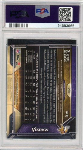 2015 Topps Chrome Rookie RC #148 STEFON DIGGS PSA 9 Minnesota Vikings - Picture 2 of 2