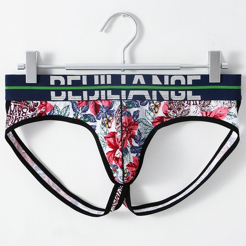 Men's Sexy Printed Thong Low-rise Cotton Underwear Gay Erotic Panties - Picture 9 of 19