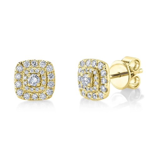 Orecchini A Bottone Carissima Oro 9 Ct - Nodo Quadrato Tricolore (Oro Rosa, Bianco, Giallo) In Regalo Lussuoso