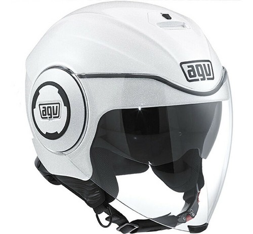 Helmet Jet Motorcycle AGV Fluid White Pearl Casque Helmet Helm Motorcycle |  eBay