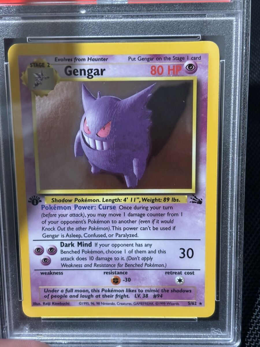 Pokemon PSA 10 1st Edition Fossil Gengar Incomplete Holo Pokemon PSA 10 1st Edition Fossil Gengar Incomplete Holo