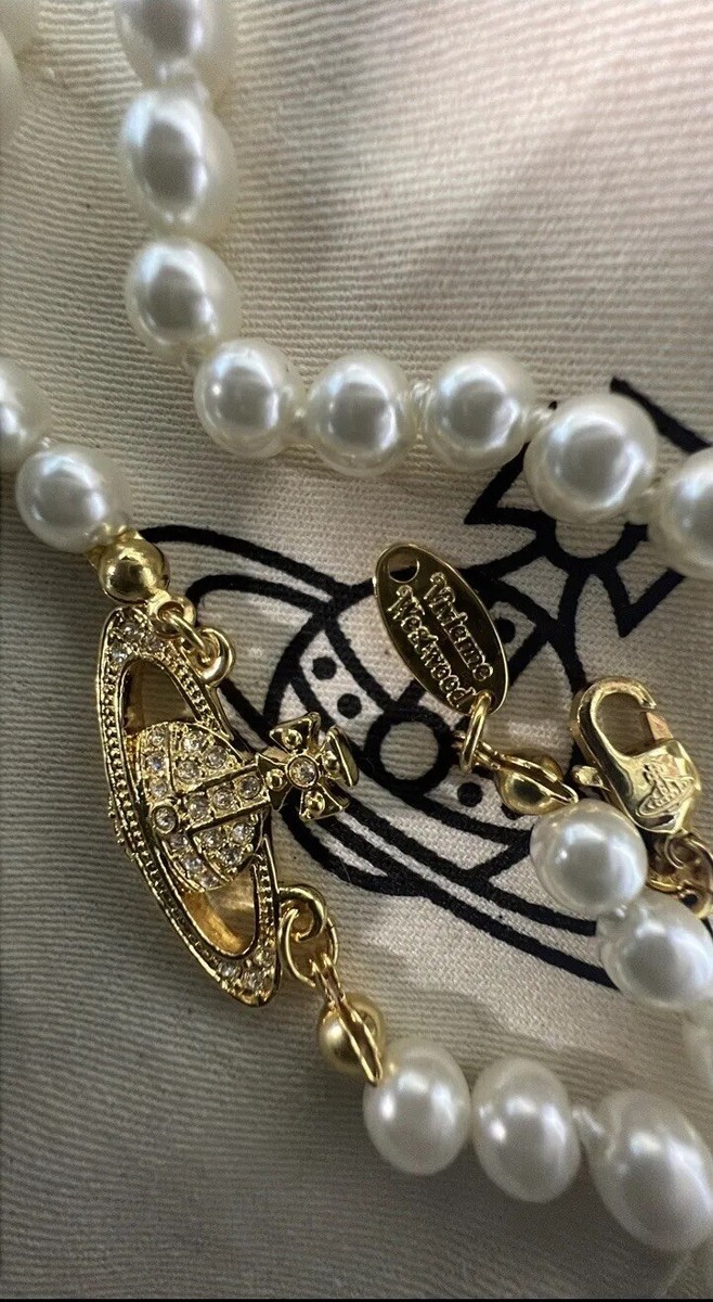 Vivienne Westwood MINI BAS RELIEF PEARL CHOKER new! | eBay