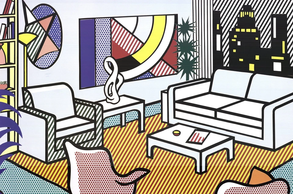 ROY LICHTENSTEIN 内部带天际线,拼贴画 38.5 x 51.25 — 第 2/3 张图片