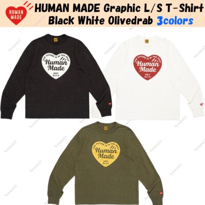 HUMAN MADE Graphic L/S T-Shirt Black White Olivedrab 3colors
