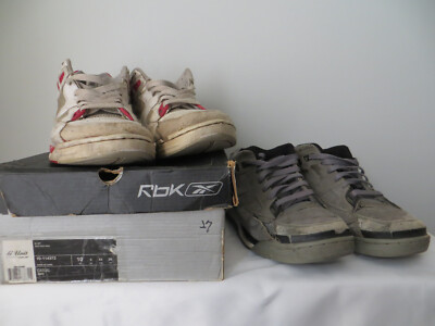 Reebok G-XT Cross G Unit Gray Suede & White and Red Sneakers Size 10 50 Cent