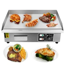 22" Commercial Griddle-110V 1600W Electric Countertop Griddle Flat Top Grill