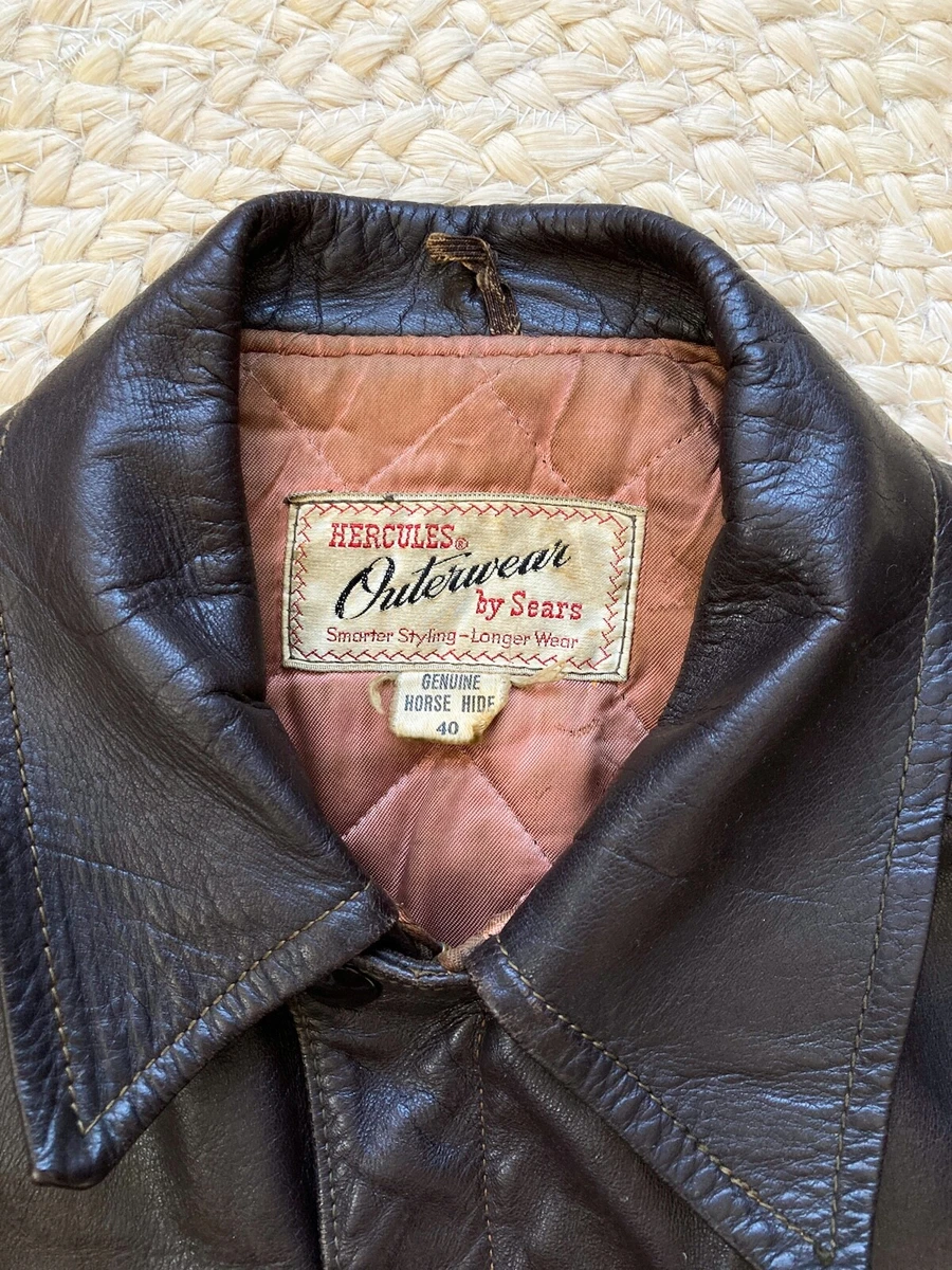 Vtg 50s Sears Hercules Horsehide A2 Leather Jacket