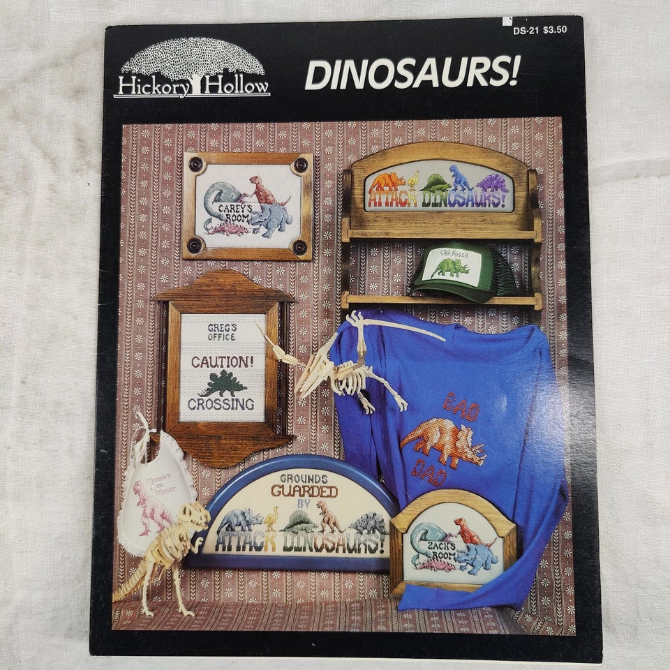 1987 Vtg Dinosaurs Needlepoint Cross Stitch Designs & Patterns Hickory Hollow - Image 4 of 4