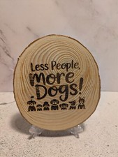 Laser Engraved Wood Slices Approximately 3.8 to 4.7 Inches New Handmade