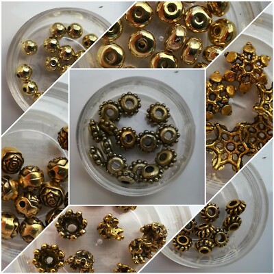 Metallperlen gold/altgold verschiedene Form RicoDesign Schmuck und Deko AUSWAHL