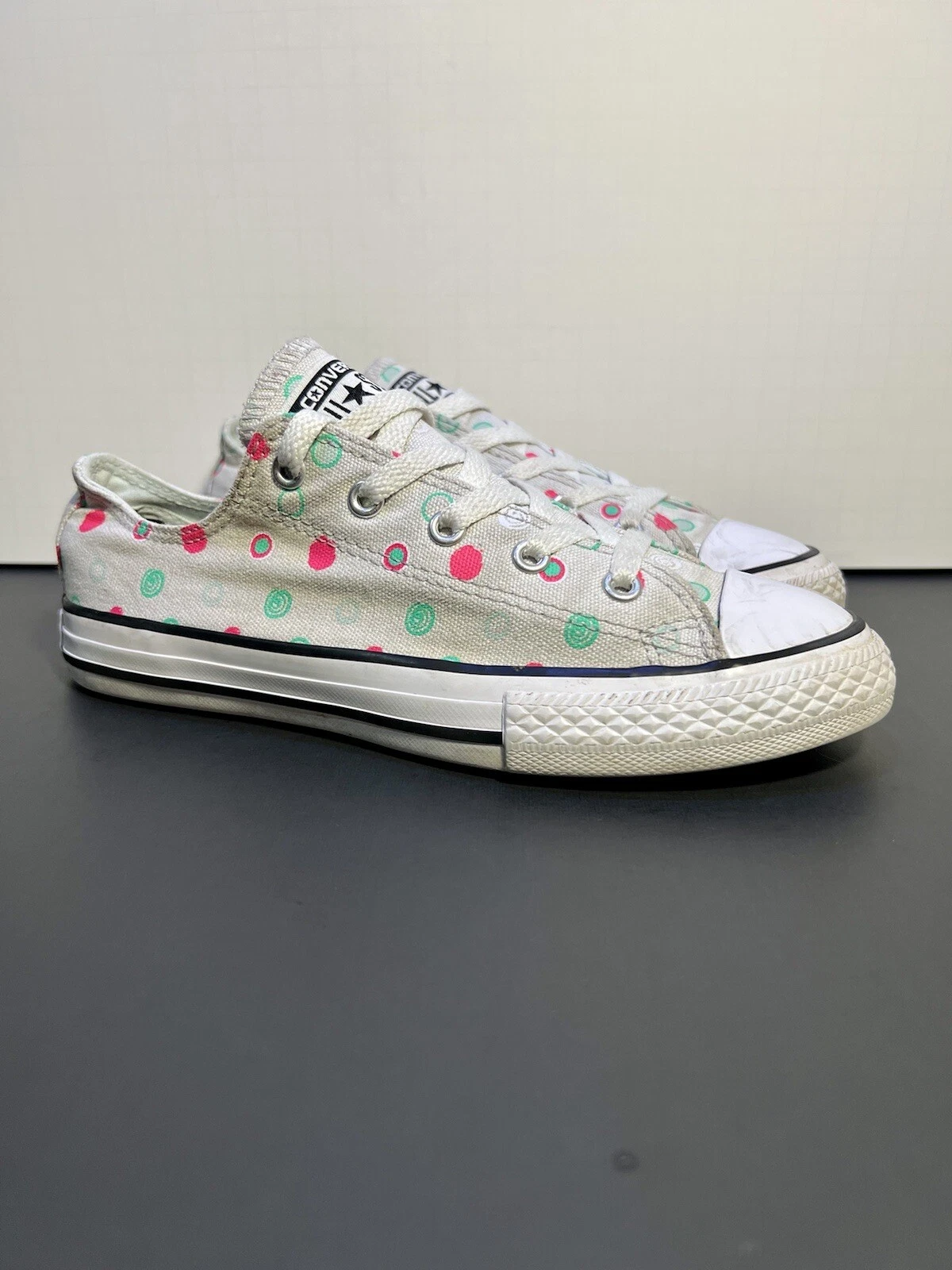 Converse All Star Ox Polka Dot Mo Neo Little Girl’s Gray Sneakers Size 3