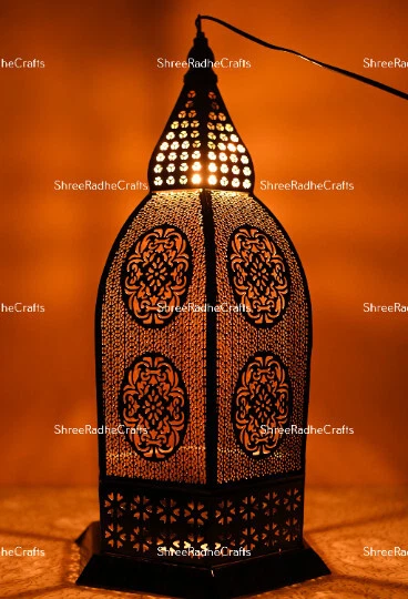 Big Size Moroccan Turkish Table Lamps, US Plug In Bedside Floor Night Lights - Image 4 of 4