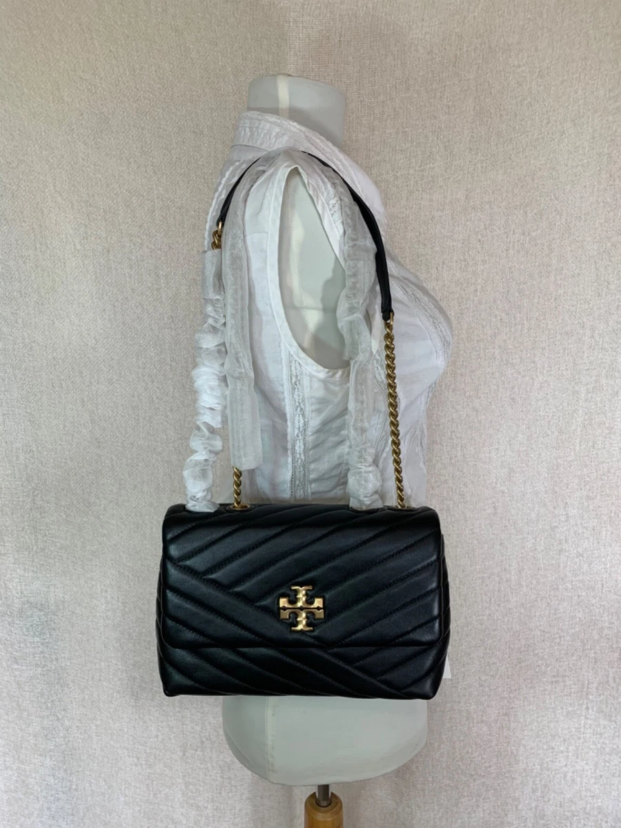 NEW Tory Burch Black SMALL Kira Chevron Convertible Shoulder Bag $548