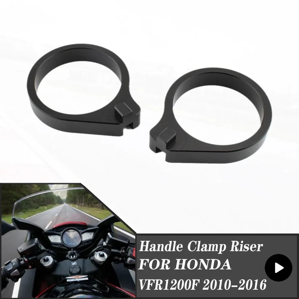 For HONDA VFR1200F 2010-2016 Black Handlebar Riser Spacer Kit Mount Clamp - Image 4 of 4
