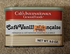 RARE FRENCH General Foods INTERNATIONAL COFFEES Vintage Tin FRENCH VANILLA CAFE