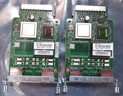 Pair of Cisco VWIC3-2MFT-T1/E1 2-Port MultiFlex Trunk Voice Interface WAN Card