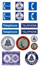 1:87 HO scale model public telephone signs 