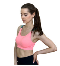 Sexy Sports Bra Top for Fitness Women Push Up Cross Straps Padded Crop Top