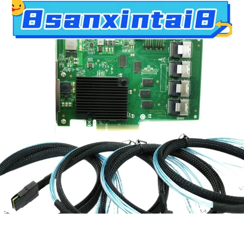 LSI 9201-16i 6Gbps 16P SAS HBA P19 IT Mode ZFS FreeNAS unRAID w / 4* SATA Cable