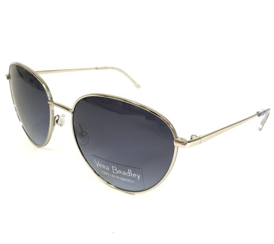 Vera Bradley Sunglasses Cate Deep Night Paisley DNP Silver Frames Blue Lenses