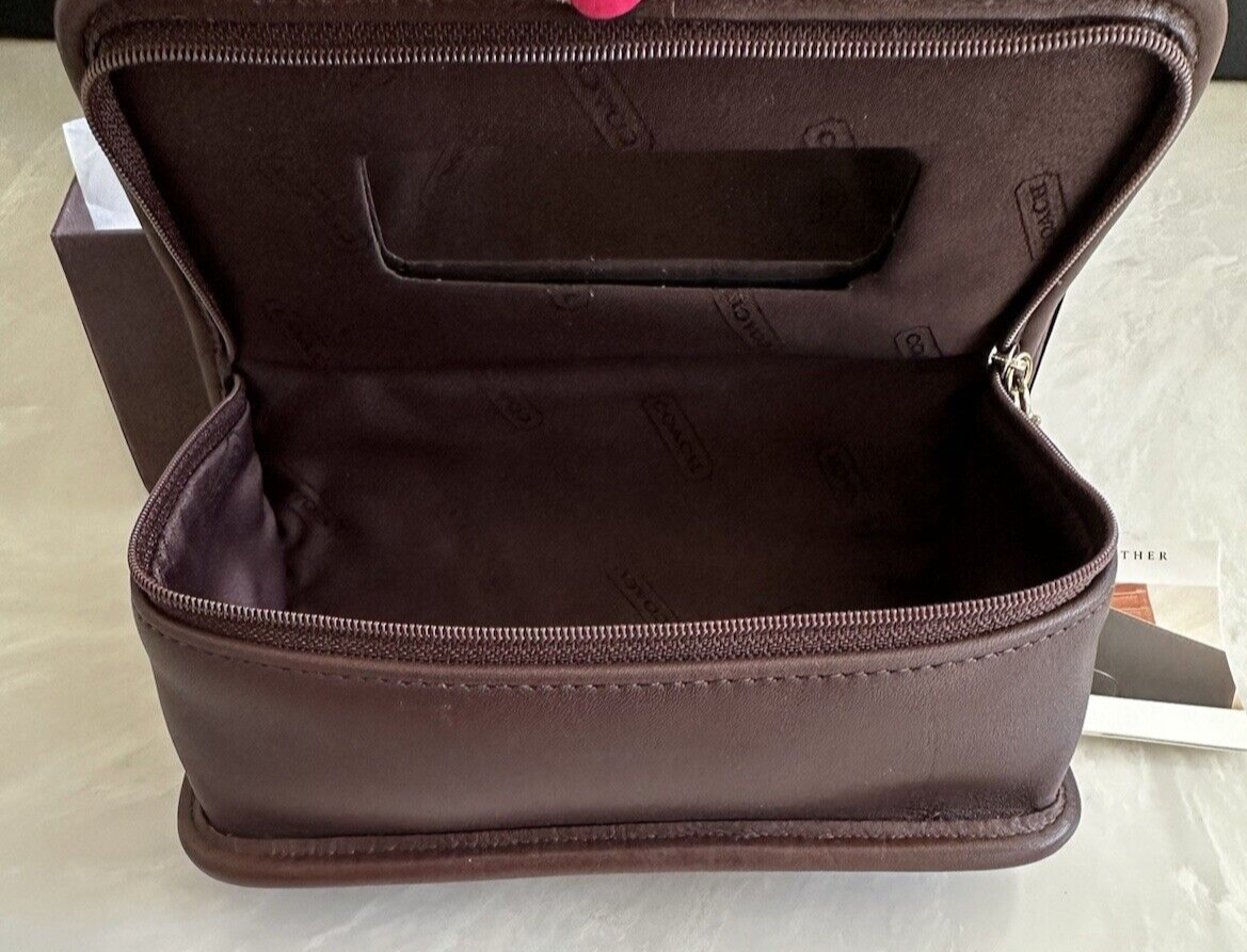 NEW COACH VINTAGE CHUBBY COSMETIC/TRAVEL CASE MAHOGANY LEATHER