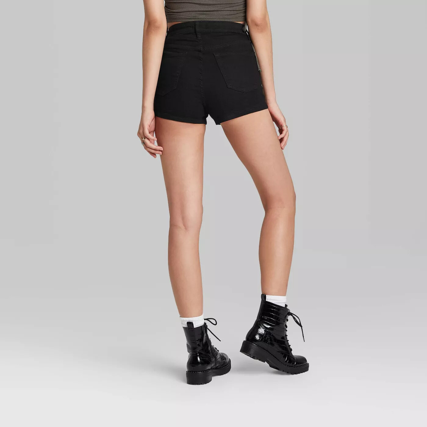 Women's High-Rise Jean Shorts - Wild Fable Black Size 4 | eBay