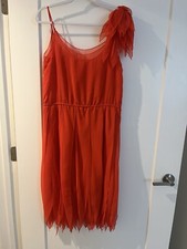 Vintage Travilla Orange Party Dress Size 8
