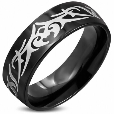 Homxi Anello Uomo Acciaio Inossidabile Personalizzato,Lucido Rotondo 8MM Anelli da Uomo Argento Anelli da Uomo di Taglia 14(54mm