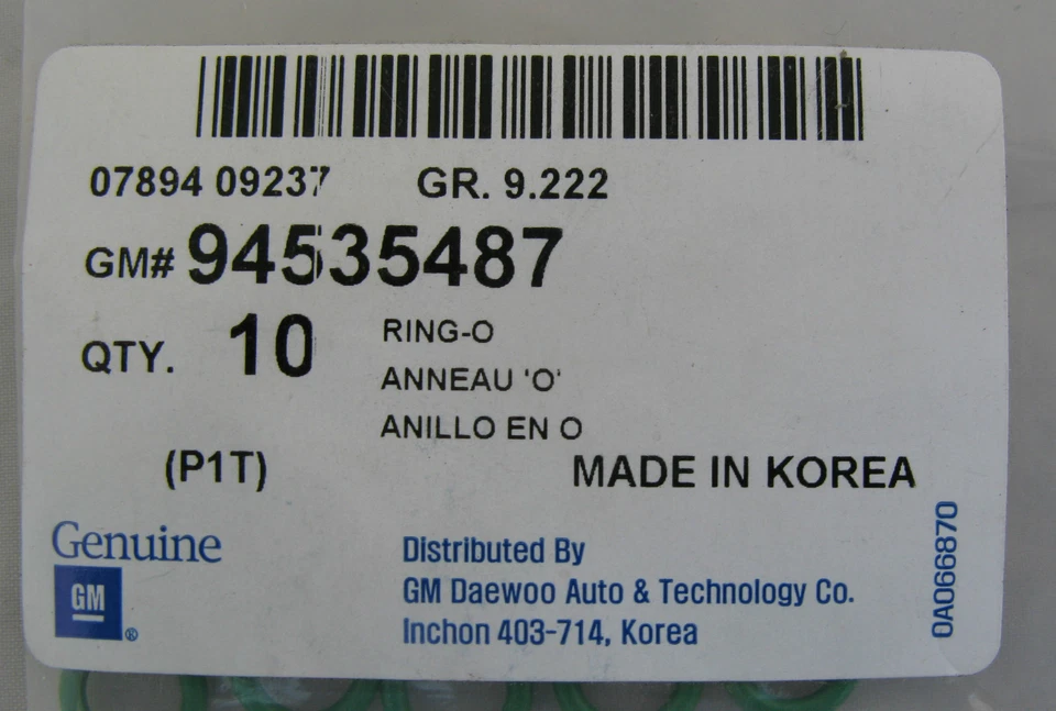 Sello de aire acondicionado GM 94535487 para Chevrolet Aveo 07-08 Foto 2 de 2