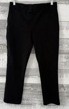 Quince Black Stretch Cropped Straight Leg Pants Women's Size Large Petite