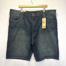 NWT Levi's 569 Loose Straight Denim Shorts Mens 46 Big Tall Blue Dark Wash