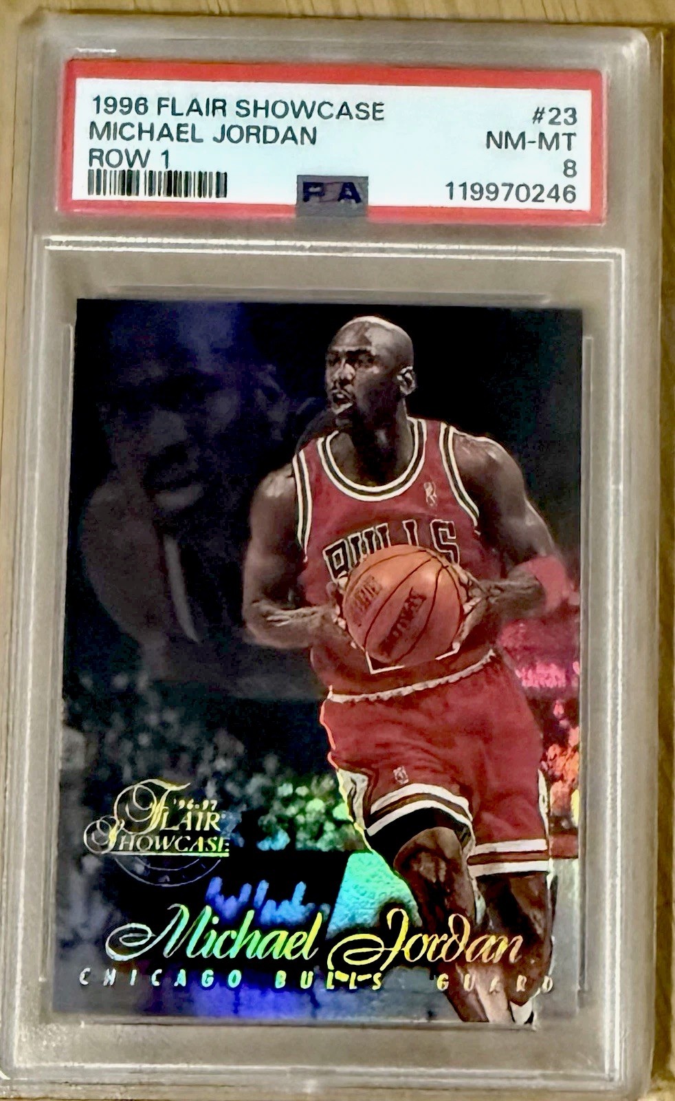1996-97 Flair Showcase - Michael Jordan #23 Row 1 - PSA 8