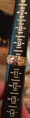 Vtg 14kt Black Hills Gold Ring Signed O.R.L 2 tone yellow  Rose Gold Leaves Sz10