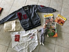 Vintage Pee Wee Herman Varsity Cardigan Sweater 1980 Giant Underpants FAN Club