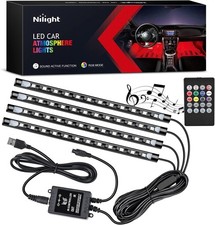 Nilight 48 LEDs DC 5V Multicolor Music Car Strip Light Under Dash Lighting Kit w