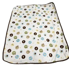 Kidsline Carters Baby Blanket White Brown Animal Polka Dot Turtle Frog Bee Snail