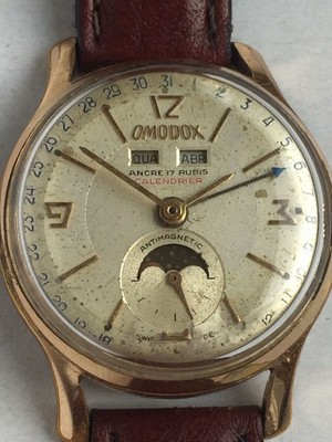 Omodox - Vollkalenderuhr mit Mondphase Venus 203 vintage triple calendar moonph.