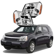 Chrome Housing Headlight Assembly Driver and Passenger Side Replacement for