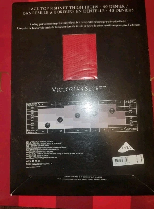 Victoria Secret кружева верхний бедра высоты рыболовная сеть белье чулочно-носочных изделий красный размер XSMALL новый с Ярлыками - Изображение 2 из 2