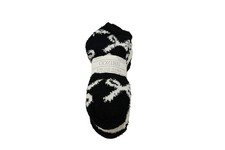 NIP Cozies 6 Pack Low Cut Fuzzy Socks Shoe Sz 4-10 Black White Super Soft Plush