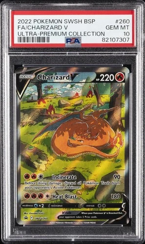 2022 POKEMON SWSH BLACK STAR PROMO #260 FULL ART/CHARIZARD V PSA 10