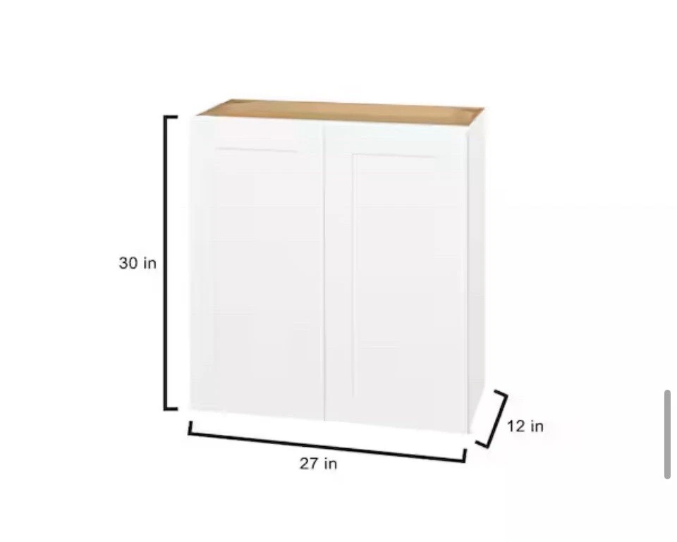 Hampton Bay Avondale Plywood Shaker Wall Kitchen Cabinet In White Assembled - Image 2 of 4