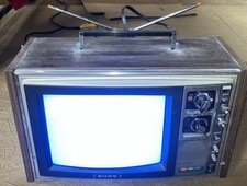 VINTAGE SONY TRINITRON KV-1214 UHF VHF 12  COLOR TV WOOD CASE 1975 TESTED