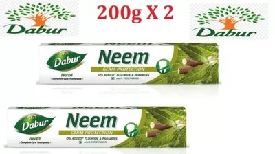 2x Dabur Herb's Neem Zahncreme 200g Packung Keimschutz Hohlraumschutz
