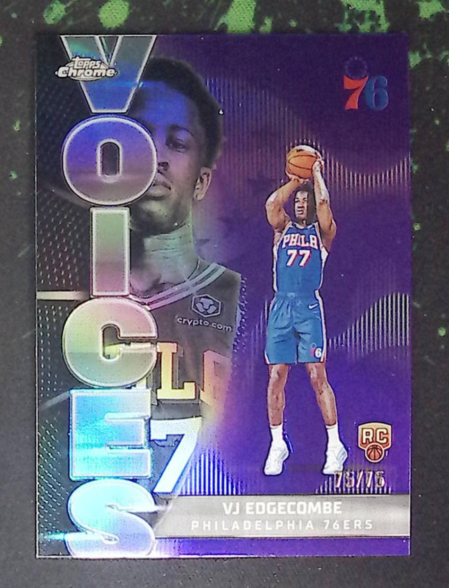 75/75 ≈1/1 2025-26 Topps Chrome VJ Edgecombe #VS-8 Purple Wave Voices Rookie RC