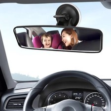 Interior Rear View Mirror 360 Rotating Angle Suction Cup Universal 200x60MM