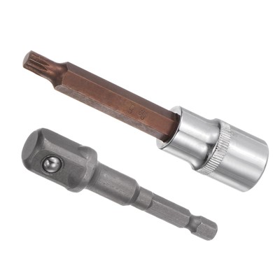M8 Spline Bit Socket 1/2'' Impact Bit Socket and Hex Adapter for Car Machinery